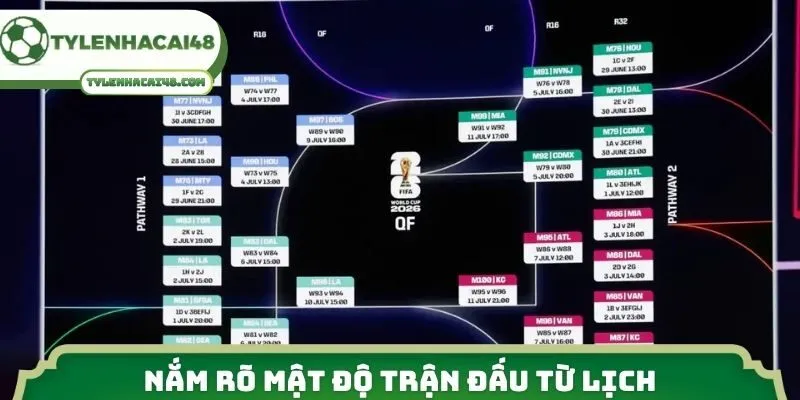 Nắm rõ mật độ trận đấu từ lịch